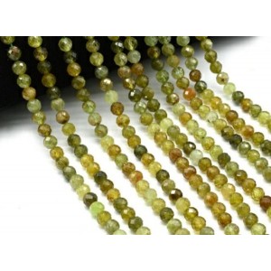 Бусины из граната зелёного (Гроссуляра) шарик гр.6мм, 38см, 60 бусин