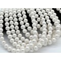 Бусины из жемчуга шарик 11-13мм белый, 40см, 34 бусины