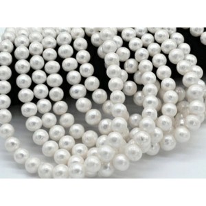 Бусины из жемчуга шарик 11-13мм белый, 40см, 34 бусины
