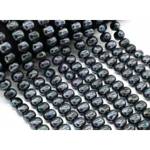 Бусины из майорки овал 13*11мм цвет черный, 40см, 37 бусин (иск.)