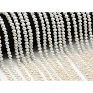 Бусины из жемчуга шарик 6мм цвет белый, 36см, 75 бусин