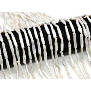 Бусины из жемчуга барокко 4*25мм цвет белый, 39см, 16 бусин