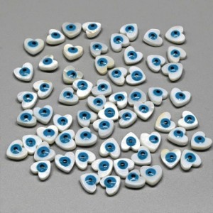 Бусина от сглаза из перламутра сердце 9*9мм.