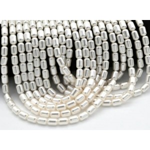 Бусины из майорки цилиндр 6*9мм цвет белый, 40см, 44 бусины (иск.)