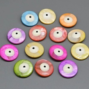 Бусина от сглаза из перламутра круг 25мм.