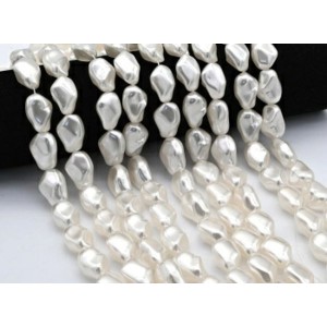 Бусины из майорки форма Барокко 14*20мм цвет белый, 39см, 20 бусин (иск.)