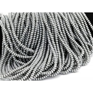Бусины из майорки рондель 5*3мм цвет серебро, 40см, 155 бусин (иск.)