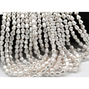 Бусины из майорки форма 6*7мм цвет белый, 41см, 58 бусин (иск.)