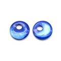 Бусины-бублики для швенз из перламутра Ø18,5мм цвет синий, 1пара