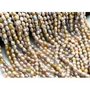 Бусины из жемчуга овал 6*9мм розовый, 34см, 43 бусин