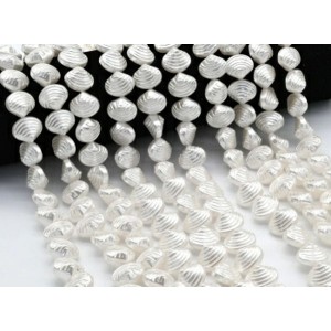 Бусины из майорки ракушка 15*13мм цвет белый, 42см, 32 бусины (иск.)