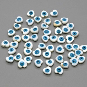 Бусина от сглаза из перламутра сердце 10*10мм.