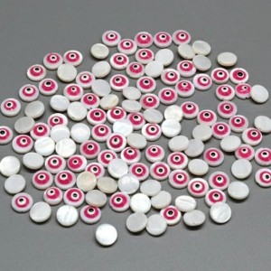 Бусина от сглаза из перламутра круг 9мм.