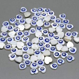 Бусина от сглаза из перламутра сердце 10*10мм.