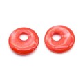 Бусины-бублики для швенз из перламутра Ø18,5мм цвет красный, 1пара