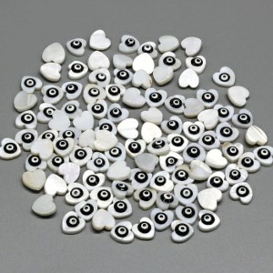 Бусина от сглаза из перламутра сердце 10*10мм.