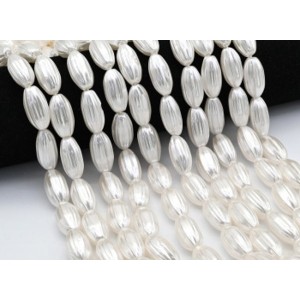 Бусины из майорки рис 11*22мм цвет белый, 38см, 17 бусин (иск.)