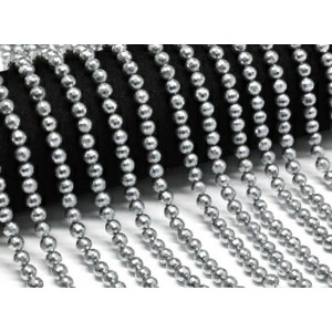 Бусины из майорки шарик с гранями 6мм цвет серый, 40см, 70 бусин (иск.)