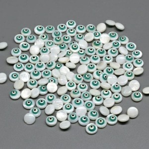 Бусина от сглаза из перламутра круг 9мм.