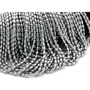 Бусины из майорки рис 4*7мм цвет серебро, 41см, 60 бусин (иск.)