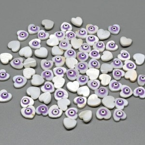 Бусина от сглаза из перламутра сердце 10*10мм. Бусина от сглаза из перламутра сердце 10*10мм.