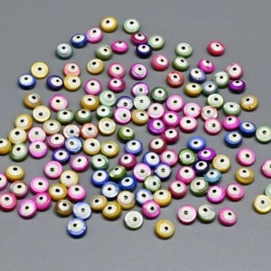 Бусина от сглаза из перламутра круг 8мм.