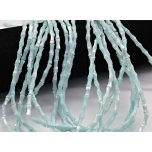 Бусины из перламутра Форма 4*8мм цвет голубой, 37см, 46 бусин Бусины из перламутра Форма 4*8мм цвет голубой, 37см, 46 бусин