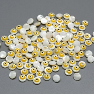 Бусина от сглаза из перламутра круг 9мм.