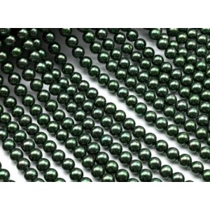 Бусины из майорки шарик 6мм цвет зеленый, 39см, 65 бусин (иск.)
