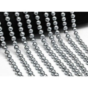Бусины из майорки шарик с гранями 8мм цвет серый, 40см, 53 бусин (иск.)