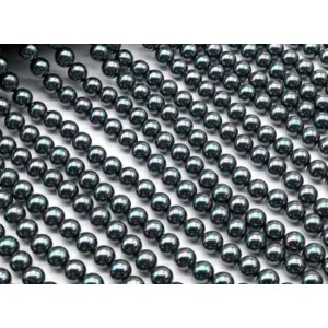 Бусины из майорки шарик 8мм цвет черный, 39,5см, 49 бусин (иск.)