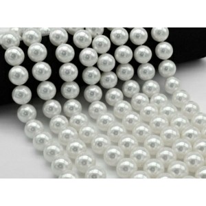 Бусины из майорки шарик 16мм цвет белый, 39см, 24 бусины (иск.)