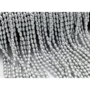 Бусины из майорки рис 3,5*6мм цвет серый, 41см, 75 бусин (иск.)