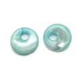Бусины-бублики для швенз из перламутра Ø18,5мм цвет голубой, 1пара