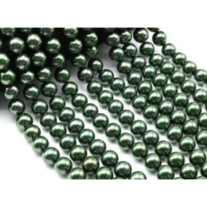 Бусины из майорки шарик 12мм цвет зеленый, 39,5см, 33 бусины (иск.)