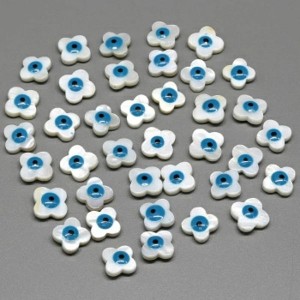 Бусина от сглаза из перламутра Цветок 14мм.