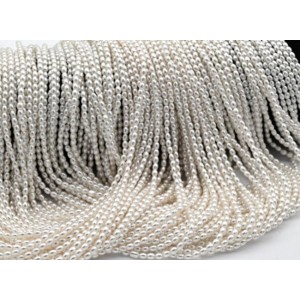 Бусины из майорки рис 2,5*3мм цвет белый, 41см, 129 бусин (иск.)