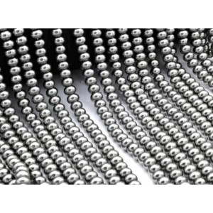 Бусины из майорки рондель 7*3мм цвет графит, 40см, 130 бусин (иск.)