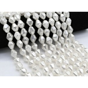 Бусины из майорки форма 12*16мм цвет белый, 40см, 26 бусин (иск.)