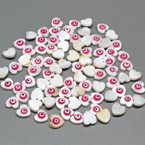 Бусина от сглаза из перламутра сердце 10*10мм.