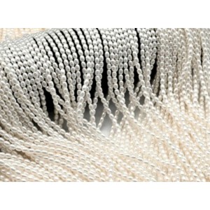 Бусины из майорки рис 3*4мм цвет белый, 40см, 90 бусин (иск.)