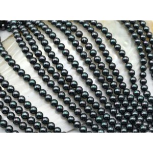 Бусины из майорки шарик 6мм цвет черный, 39,5см, 67 бусин (иск.)