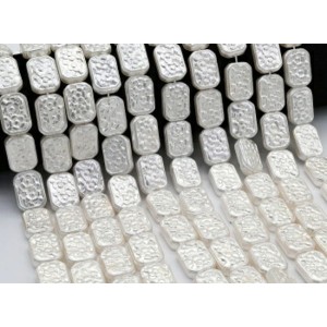 Бусины из майорки прямоугольник 13*18мм цвет белый, 39см, 20 бусин (иск.)