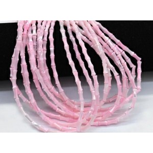 Бусины из перламутра Форма 4*8мм цвет розовый, 37см, 46 бусин