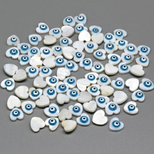 Бусина от сглаза из перламутра сердце 10*10мм. Бусина от сглаза из перламутра сердце 10*10мм.