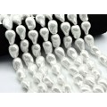 Бусины из майорки форма Барокко 14*22мм. цвет белый, 38см, 17 бусин (иск.)