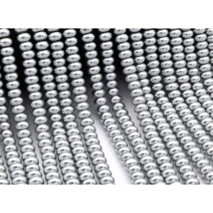 Бусины из майорки рондель 8*5мм цвет серебро, 40см, 80 бусин (иск.)