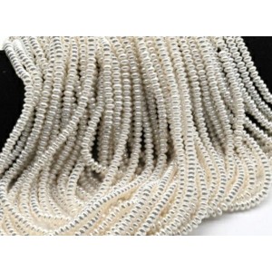 Бусины из майорки рондель 5*3мм цвет белый, 40см, 155 бусин (иск.)