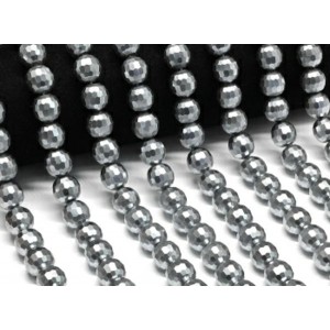Бусины из майорки шарик с гранями 12мм цвет серый, 40см, 35 бусин (иск.)