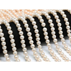 Бусины из майорки шарик с гранями 8мм цвет кремовый, 40см, 53 бусин (иск.)